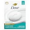 Dove Beauty Bar Soap Sensitive, 8 Bars for Sensitive Skin,